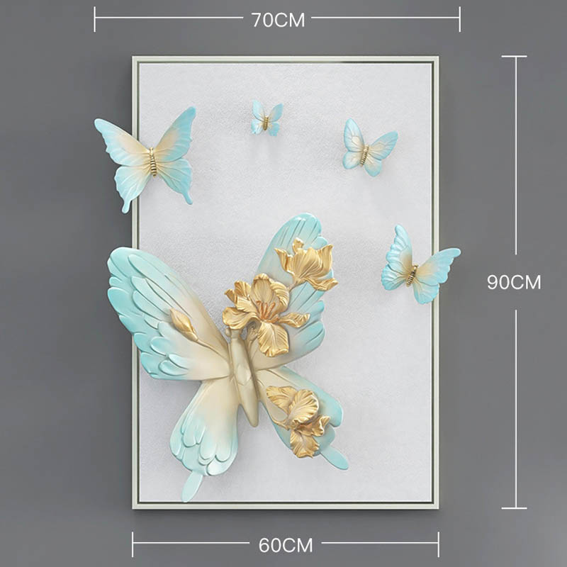 Tranh phù điêu 3d uyên ương hồ điệp