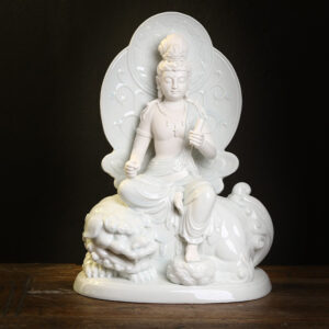 Tượng Phật Văn Thù - Phổ Hiền bằng gốm